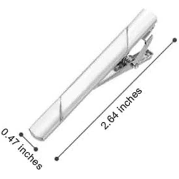 Mens tie clip set silver gold tie bar for skinny slim neckties formal accessorie - Picture 2 of 7